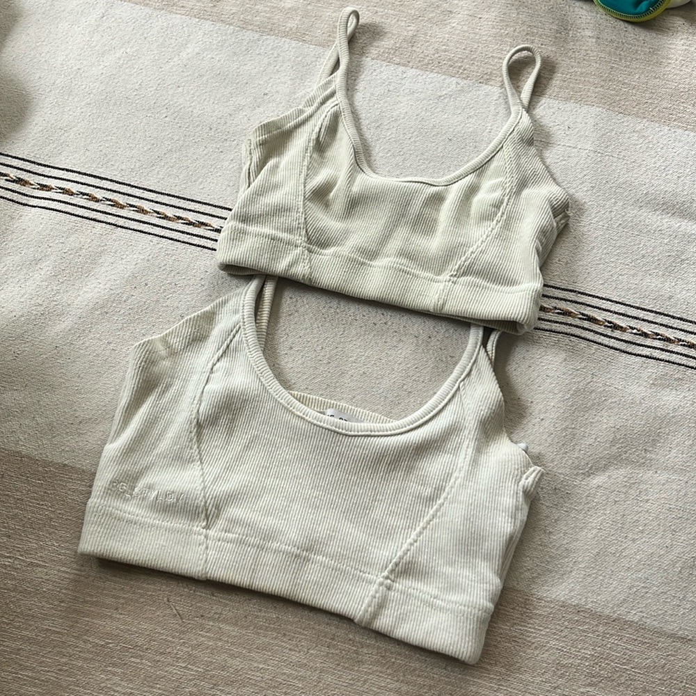 Bundle - 2 Re_Styld Rib Seam Front Bralette in mint and white